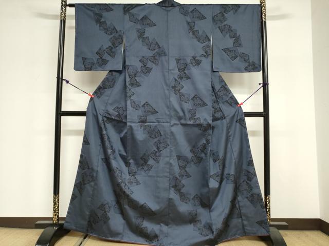 平和屋着物■上質な紬 切嵌花文 正絹 逸品 未使用 DABF0291ea