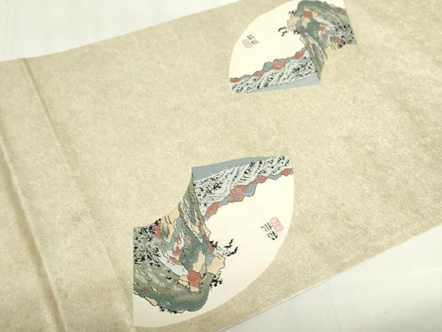 平和屋着物◎六通柄袋帯 東海道五拾三次 金糸 正絹 逸品 DABF0334ea