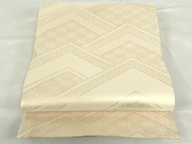 平和屋着物◎佐賀錦 両面 六通柄袋帯 吉祥霞文 金糸 正絹 逸品 未使用 DABF0350ea