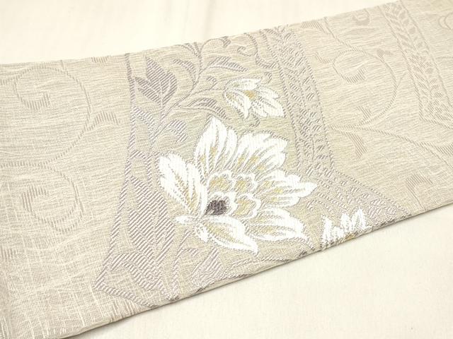 平和屋着物*夏物 九寸名古屋帯 唐織 櫛織 更紗花唐草文 金銀糸 正絹 逸品 DABF0381ea