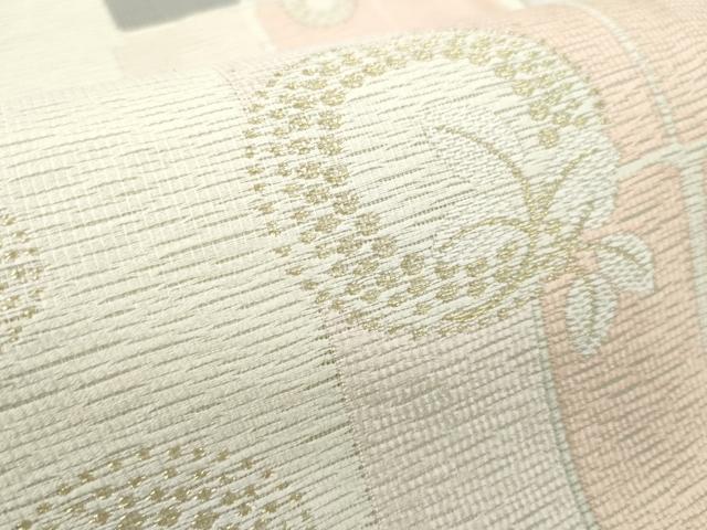 平和屋着物*夏物 六通柄袋帯 丸間道 金糸 正絹 逸品 DABF0408ea