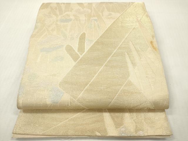 平和屋着物*夏物 全通柄 本袋帯 八ツ橋花文 金糸 正絹 逸品 DABF0414ea