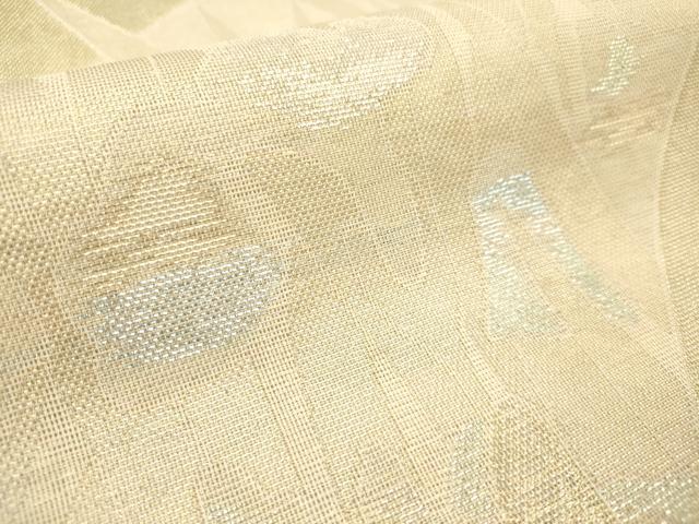 平和屋着物*夏物 全通柄 本袋帯 八ツ橋花文 金糸 正絹 逸品 DABF0414ea