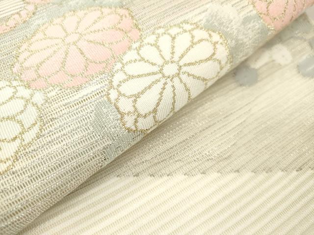 平和屋着物*夏物 太鼓柄 本袋帯 絽綴れ 菊 萩 金銀糸 正絹 逸品 DABF0422ea