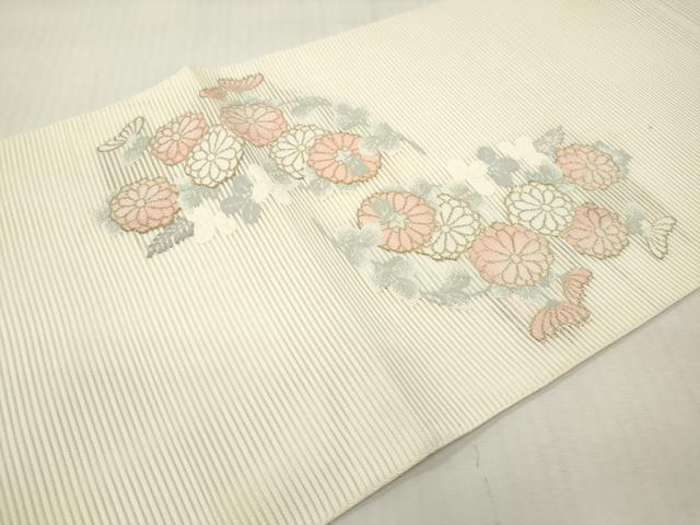 平和屋着物*夏物 太鼓柄 本袋帯 絽綴れ 菊 萩 金銀糸 正絹 逸品 DABF0422ea