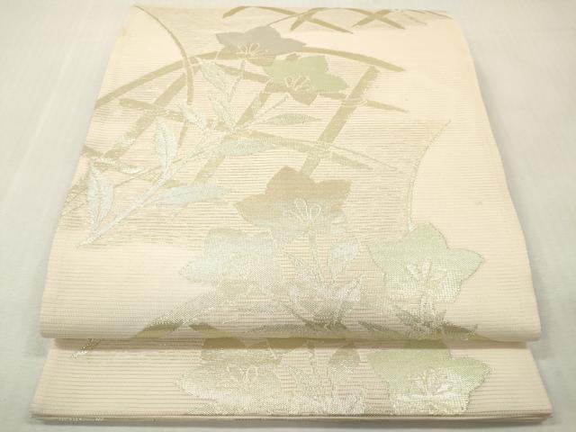 平和屋着物*夏物 六通柄袋帯 籬桔梗文 金糸 正絹 逸品 DABF0439ea