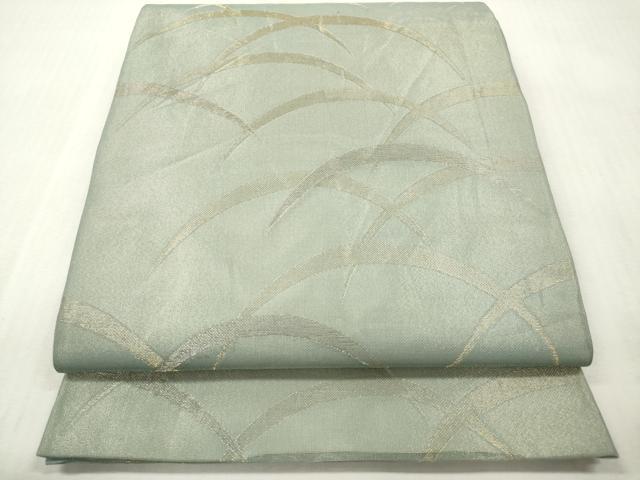 平和屋着物*夏物 六通柄袋帯 芝 金糸 正絹 逸品 DABF0440ea