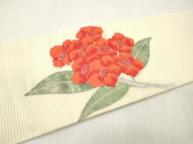 平和屋着物*夏物 九寸名古屋帯 絽綴れ 唐織 枝花文 金銀糸 正絹 逸品 DABF0444ea