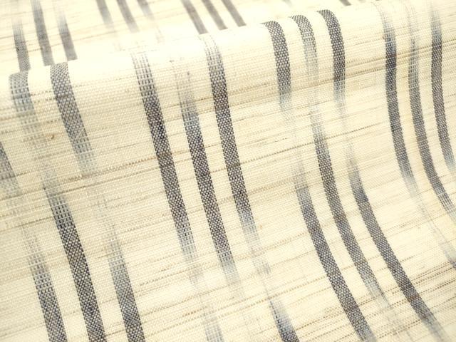 平和屋着物*夏物 九寸開き名古屋帯 麻絣帯 絣間道 証紙付き 麻 正絹 逸品 DABF0449ea