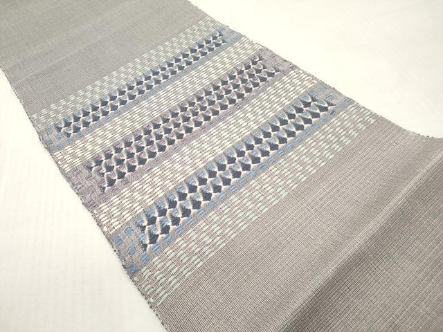 平和屋着物*夏物 八寸名古屋帯 捩り織 横段文 長尺 正絹 逸品 未使用 DABF0472ea