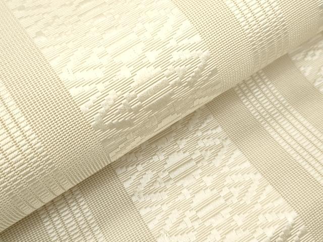 平和屋着物*夏物 本場筑前博多織 八寸名古屋帯 紗献上 生成り色 正絹 逸品 DABF0479ea