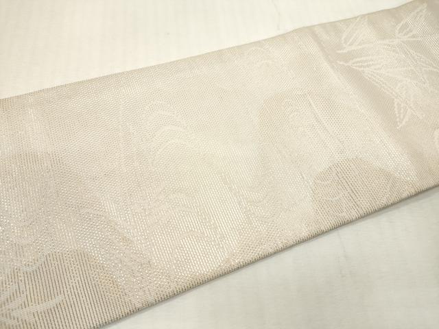 平和屋着物*夏物 九寸名古屋帯 流水葦文 金糸 正絹 逸品 DABF0487ea