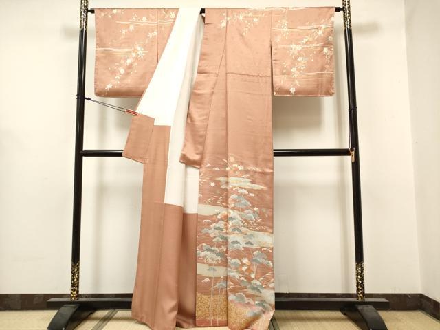 平和屋着物■訪問着 枝垂れ桜 楽器花松文 金彩 正絹 逸品 DABF0494ea