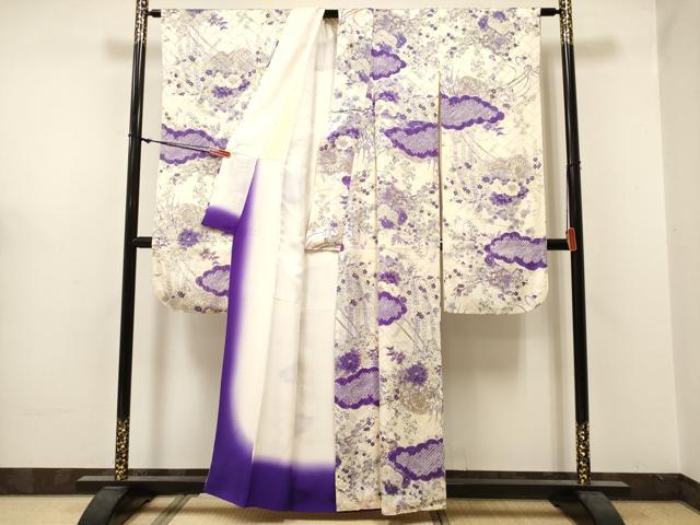 平和屋着物■豪華振袖 絞り 雲重ね花車文 金彩 正絹 逸品 DABF0516ea