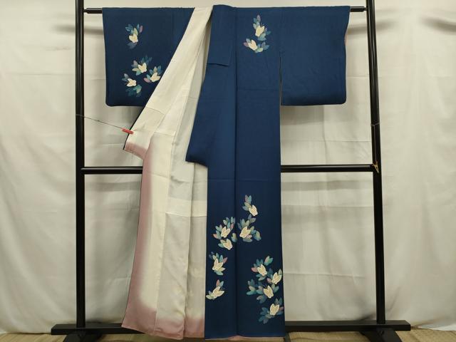 平和屋着物■訪問着 花蝶文 正絹 逸品 DABF0521ya