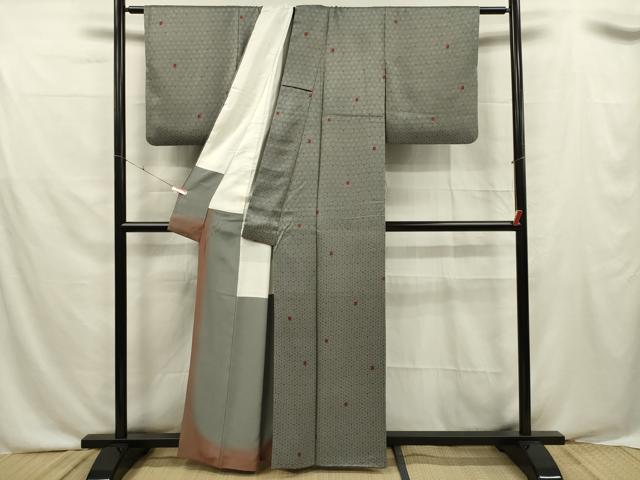 平和屋着物■上質な小紋 亀甲文 正絹 逸品 DABF0524ya