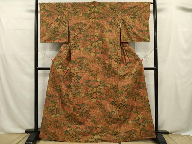 平和屋着物■上質な小紋 紬地 辻が花 正絹 逸品 DABF0527ya