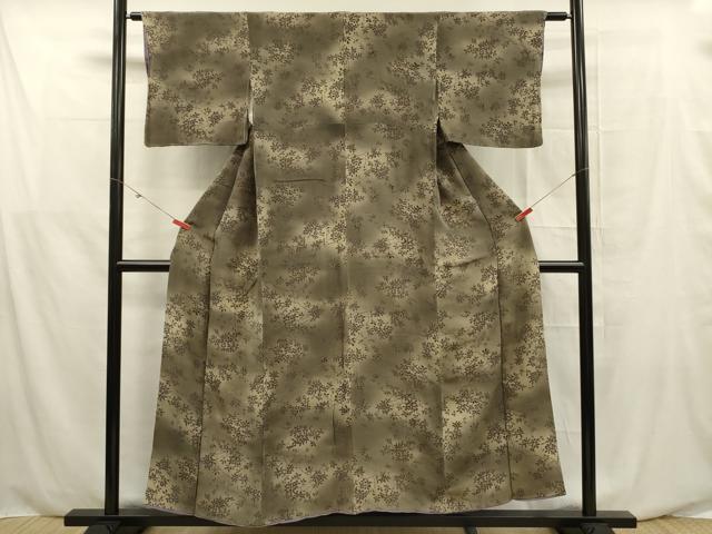 平和屋着物■上質な小紋 枝葉文 暈し染め 金彩 正絹 逸品 DABF0570ya