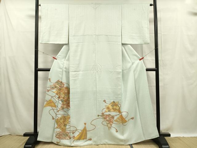 平和屋着物■豪華色留袖 駒刺繍 檜扇花文 金彩 正絹 逸品 DABF0586ya