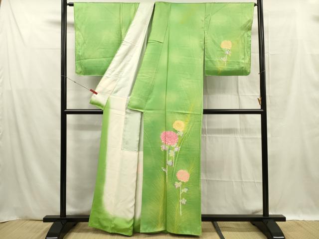 平和屋着物■訪問着 枝菊文 暈し染め 正絹 逸品 DABF0606ya