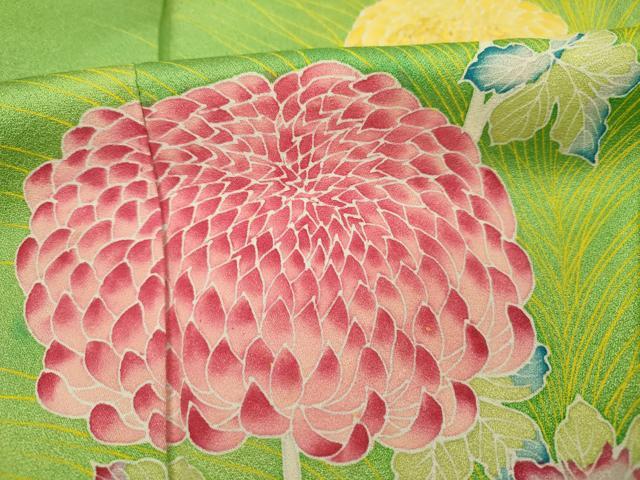 平和屋着物■訪問着 枝菊文 暈し染め 正絹 逸品 DABF0606ya