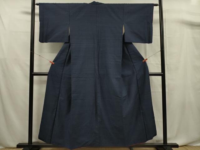 平和屋着物■上質な紬 色無地 留紺色 正絹 逸品 DABF0676ya