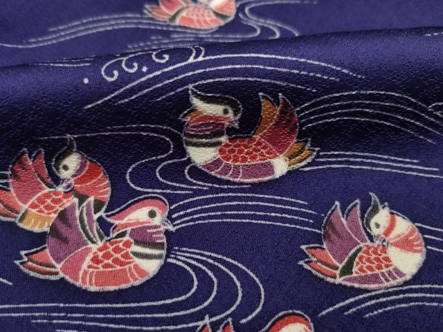 平和屋着物■上質な小紋 作家物 鴛鴦文 正絹 逸品 DABF0681ya