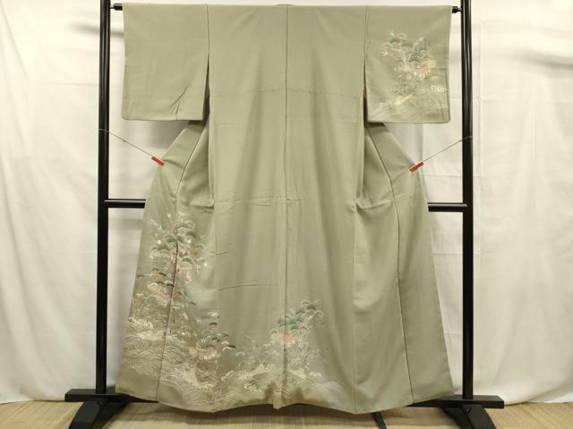 平和屋着物■訪問着 風景文 金彩 正絹 逸品 DABF0708ya