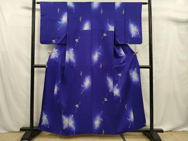 平和屋着物■上質な小紋 草花文 蛍暈し 正絹 逸品 DABF0725ya