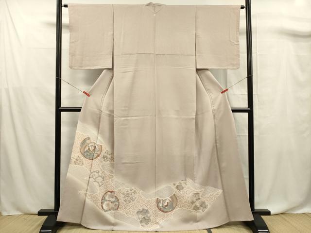 平和屋着物■豪華色留袖 駒刺繍 花鳥丸文 金彩 正絹 逸品 DABF0732ya