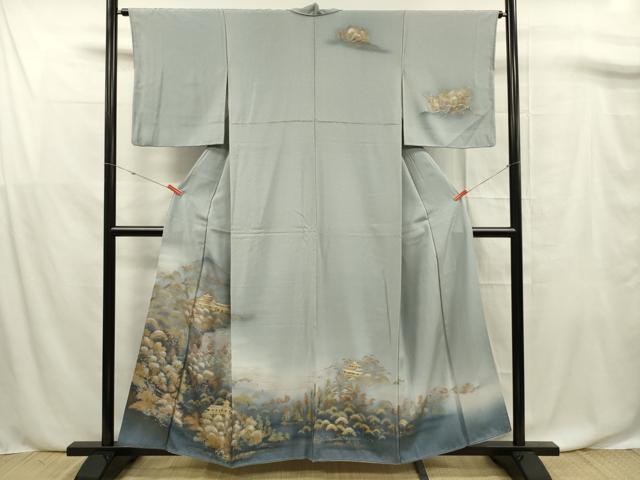 平和屋着物■訪問着 風景文 暈し染め 金彩 正絹 逸品 DABF0734ya