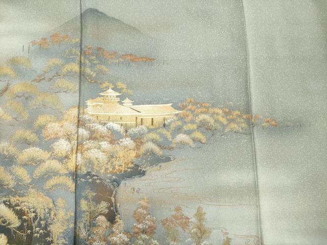 平和屋着物■訪問着 風景文 暈し染め 金彩 正絹 逸品 DABF0734ya
