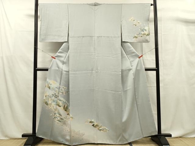 平和屋着物■訪問着 友禅 樹林文 暈し染め 正絹 逸品 DABF0736ya
