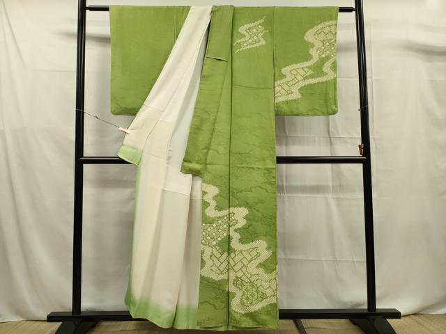 平和屋着物■訪問着 絞り 吉祥文 正絹 逸品 DABF0742ya