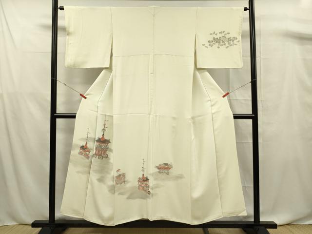 平和屋着物■訪問着 寿光織 人物風景文 金糸 正絹 逸品 DABF0743ya