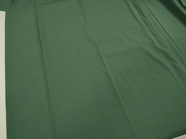 平和屋着物■上質な色無地 老竹色 正絹 逸品 DABF0767ya