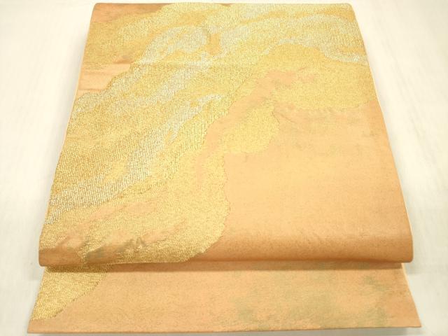 平和屋着物◎六通柄袋帯 道長文 錦彩つづれ 金糸 正絹 逸品 DABF0806ya