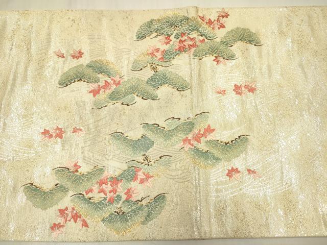 平和屋着物◎六通柄袋帯 唐織 華苑加賀遊彩 金銀糸 正絹 逸品 DABF0832ya