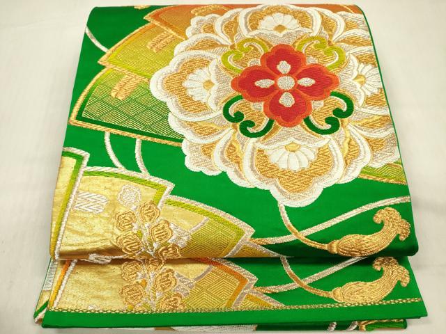 平和屋着物◎六通柄袋帯 唐織 正倉院花文 金銀糸