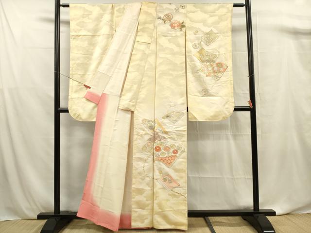 平和屋着物■豪華振袖 総刺繍 駒刺繍 冊子花文 金銀糸 正絹 逸品 DABF0870ya