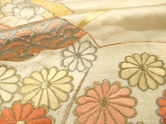 平和屋着物■豪華振袖 総刺繍 駒刺繍 冊子花文 金銀糸 正絹 逸品 DABF0870ya