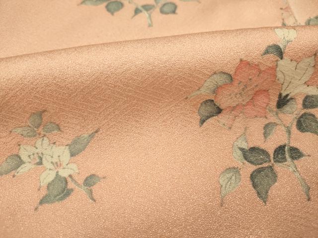 平和屋着物■上質な小紋 草花文 正絹 逸品 DABF0882ya