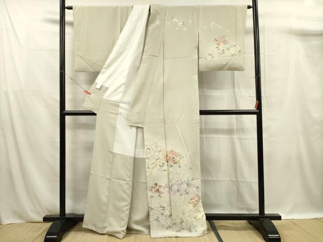 平和屋着物■訪問着 草花文 暈し染め 正絹 逸品 DABF0897ya