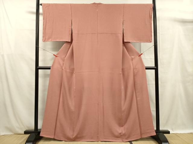 平和屋着物■上質な色無地 霞地紋 遠州茶色 正絹 逸品 DABF0900ya