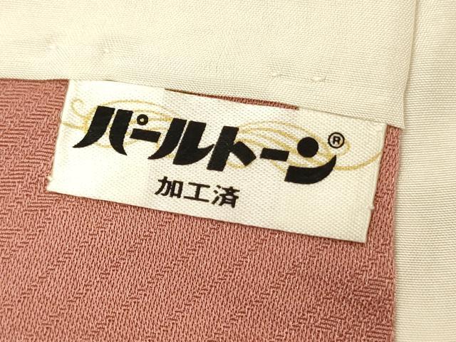 平和屋着物■上質な色無地 霞地紋 遠州茶色 正絹 逸品 DABF0900ya