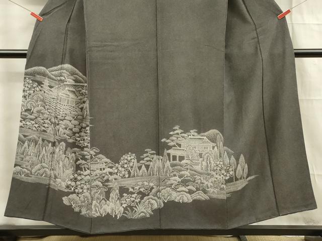 平和屋着物■訪問着 風景花松文 正絹 逸品 DABF0902ya