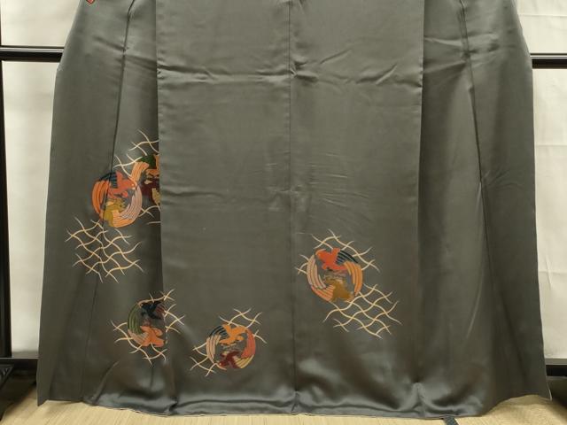 平和屋着物■訪問着 刺繍 花鳥丸文 正絹 逸品 DABF0906ya