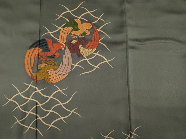 平和屋着物■訪問着 刺繍 花鳥丸文 正絹 逸品 DABF0906ya