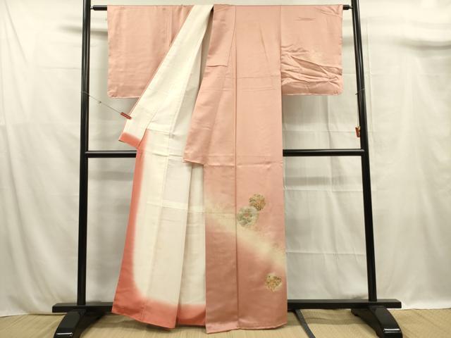 平和屋着物■訪問着 雪輪花松文 暈し染め 金彩 正絹 逸品 未使用 DABF0913ya