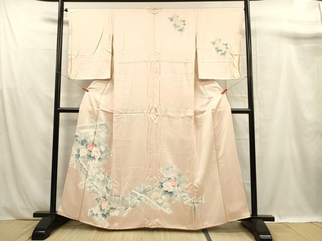 平和屋着物■訪問着 風景花文 正絹 逸品 DABF0944ya